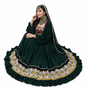 Vestidos de Novia de Alta Calidad, Estilo Vintage, Tallas Grandes, Diseño Afgano Kuchi, Estilo Indio Banjara, Cuello Redondo, Mangas Largas, Largura hasta el Suelo - Product Image 1