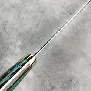 Customizable Straight Edge Damascus Steel Blade <b>Kitchen</b> <b>Knife</b> with Color Resin Handle High Quality OEM DIY Gift for Parents - Product Image 4