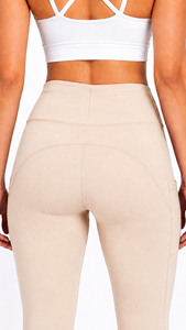Green Women Breathable High Waist Workout Yoga Pants with Knitted Weaving Stretch Fabric and <b>Butt</b> <b>Enhancement</b> Support For Women - Product Image 1
