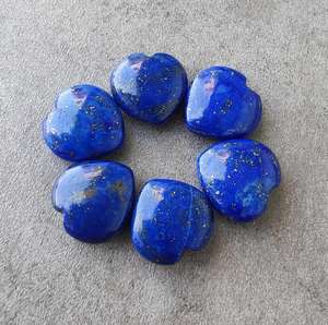 Lapis-lazuli naturel en forme de cœur, cabochon briolette calibré, pierre précieuse en vrac pour bijoux, cristal de guérison - Product Image 1