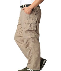 Men's 2 in 1 Convertible <b>Cargo</b> Pants <b>Zip</b> <b>Off</b> <b>Trousers</b> Multi Pocket Outdoor Hiking Workwear OEM - Product Image 2