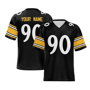 Maillot de football américain respirant en gros, personnalisable avec nom et numéro d'équipe, impression par transfert thermique, fabricant OEM, marque privée - Product Image 4