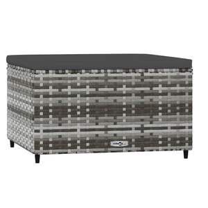 ที่พักเท้าหวายโพลีสีเทาพร้อมเบาะรองนั่งชุดสวน2ชิ้น - Product Image 3