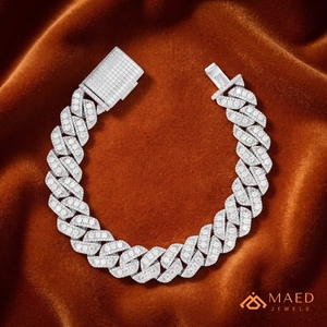 Bracelet en argent sterling 925 avec moissanite, chaîne cubaine, style hip-hop, bijoux de luxe pour hommes et femmes - Product Image 4
