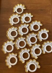 Handmade <b>Crochet</b> Napkin Ring <b>Set</b> with Elegant Macrame Design for Dining Table Decoration Wedding Events Home Kitchen Decor - Product Image 2