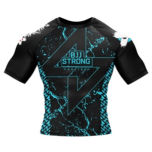 Rashguards Sublimados de Jiu Jitsu Directo de Fábrica, Diseña Tu Propio Rashguard Personalizado de Manga Corta con Logotipo de Surf, MMA, BJJ, FSW-RG-030 - Product Image 1
