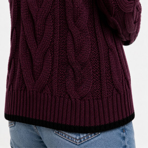 Women's European Style Winter <b>Cardigan</b> <b>Sweater</b> 100% Cotton Knitwear with Button V Neck - Product Image 5