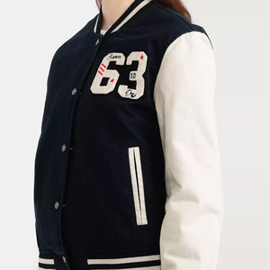 Men's High Quality Canvas Varsity <b>Jacket</b> Customizable Baseball Bomber Winter Coat Letterman Sleeves Wholesale Blank <b>Genuine</b> - Product Image 4