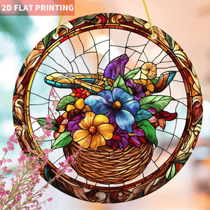 CIFbuy Cesta Redonda Colgante de Acrílico con Atrapasueños y Flores, Decoración Colorida de Cristal para el Hogar, TikTok para Servicio de Recogida Temu - Product Image 1