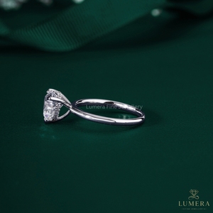 Bague de fiançailles personnalisée en diamant de laboratoire taille cœur, or 14K 18K, solitaire, fabricant de bijoux fins, vente en gros - Product Image 2
