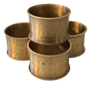 Juego de Servilleteros de Latón Macizo Martillado de Lujo, Ecológicos, con Acabado Dorado, Ancho y Forma Personalizables para Decoración de Mesa de Boda - Product Image 5