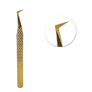 Wholesale High Quality Rose Gold Silver Color Makeup Stainless Steel Eyelashes Tool Lash <b>Extension</b> Tweezers - Product Image 2