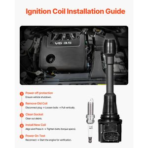 Juego de 4 Bobinas de Encendido Nuevas y Bujías Compatibles con Nissan Altima, Versa, Sentra, Cube, Rogue, NV200, Motores 2.5L, 2.0L, 1.8L, 1.6L - Product Image 6