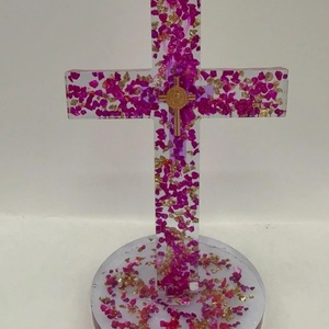 Croix carrée en résine ILAHI, motif folklorique découpé, design simple, bords lisses, couleurs vibrantes, haute qualité - Product Image 6