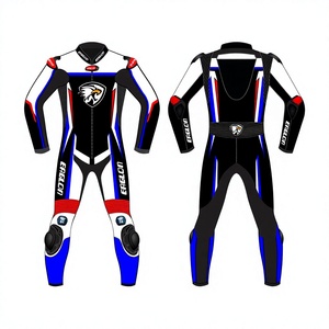 Traje de Motociclismo de Cuero Estilo BM Hecho a Medida para Hombre, Mono de Una Pieza/Traje de Motociclista OEM con Protección CE y Manga Larga - Product Image 1