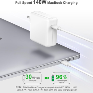 Adaptateur secteur <span class=keywords><strong>USB</strong></span>-C 140W pour <span class=keywords><strong>MacBook</strong></span> Pro/<span class=keywords><strong>Air</strong></span> 16/15/14/13'' M1 <span class=keywords><strong>M2</strong></span> M3 Adaptateur Type-C pour <span class=keywords><strong>Macbook</strong></span> - Product Image 2