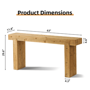 Consolle in Legno Massello da 63 Pollici con Design Rustico Stile Fattoria, Tavolo Rettangolare Stretto per Ingresso/Corridoio, Ideale per Materiale in Marmo - Product Image 2