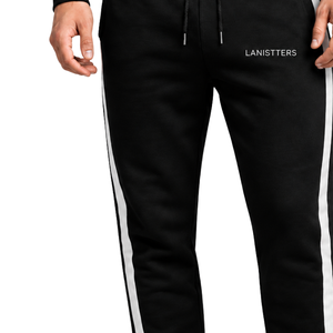 Men's Fleece Sweatpants Side Stripe Jogger Pants Casual Straight Leg <b>Trousers</b> <b>Elastic</b> <b>Waist</b> Custom Logo Sportswear OEM - Product Image 2