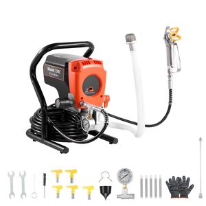 Spruzzatore di Vernice Airless ad Alta Pressione 900W 3300PSI, Spruzzatore Elettrico HVLP con Spazzola per Pulizia, Tubo di Prolunga e Ugelli - Product Image 1