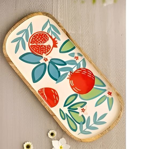 Modern Print Enamel <b>Wooden</b> <b>Platters</b> at Best Price Floral Print <b>Wooden</b> <b>Serving</b> <b>Platter</b> Printed <b>Wooden</b> <b>Platter</b> Made in India - Product Image 3