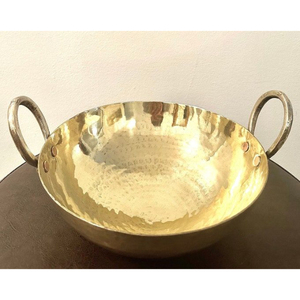 <b>Set</b> Of 3 Pure Brass Kadahi Cookware <b>Set</b> With Lid Traditional Style Stovetop <b>Pot</b> For Gas And Induction Kadahi - Product Image 4