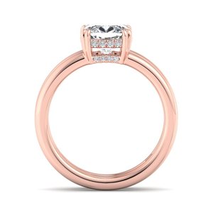 Anillo de boda clásico para mujer, de doble banda, en plata de ley 925, con moissanita de corte cojín de lujo. - Product Image 4