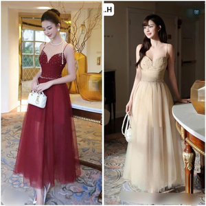 Robe longue élégante et sexy à manches courtes pour femme, lavable, design simple, alliant parfaitement élégance, confort, décontracté et formel - Product Image 2