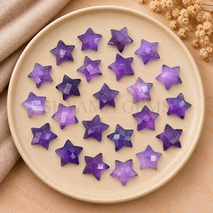 Ametyste 10 mm en forme d'étoile, pierre précieuse facettée en vrac pour la fabrication de bijoux en gros, modèles de pendentifs et fournitures artisanales professionnelles - Product Image 5