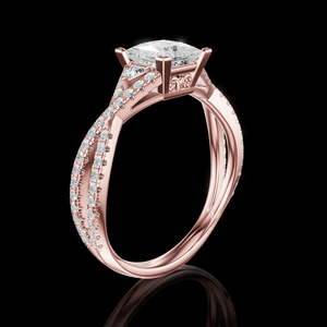 Bague de fiançailles pour femme Aurum Diam, diamant brillant cultivé en laboratoire, couleur E, certifié EGL, plaqué argent 925, luxe AURG-144 - Product Image 3