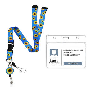 Cordón Ecológico y Moderno de PVC y Poliéster con Estampado por Sublimación, Gancho para Tarjetas de Identificación y Logotipo Personalizado de Sunflower Teacher - Product Image 6