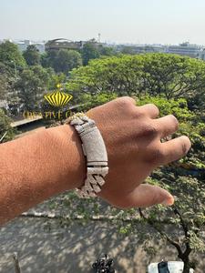 Pulsera de Cadena Cubana de Plata 925 con Moissanita Blanca Redonda de Corte Brillante de 18mm para Hombre, Joyería Hip Hop para Fiestas y Amigos - Product Image 4