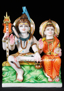 Estatua decorativa de mármol Shiv Pariwar - Product Image 6