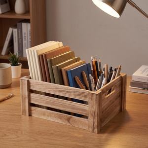 Panier de rangement en bois moderne et écologique personnalisé avec poignées, finition lisse, durable, multi-usages, pour la cuisine, le bureau, l'organisation - Product Image 3