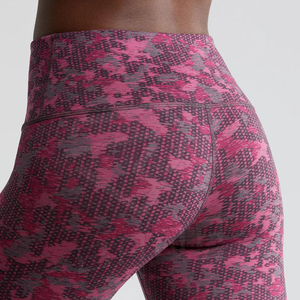 High Waist Full Length Leggings Women Sporty Print Stretch Knitted Spandex Polyester Pattern - Product Image 4