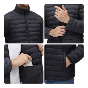Chaqueta Acolchada Personalizada con Cuello Alto y Parches, con Logotipo OEM, Relleno de Algodón Grueso, Chaqueta de Invierno para Exteriores - Product Image 5