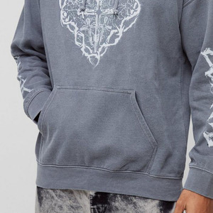Sweat à capuche d'hiver personnalisé pour homme, 100% coton molletonné, impression en relief, broderie thermique, couleur unie, couleur personnalisée, respirant, grande taille, haute qualité - Product Image 2
