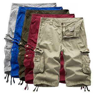 Nouveaux shorts cargo bleus personnalisés pour hommes, décontractés, multipoches, tactiques, taille mi-haute avec cordon de serrage, style Bermuda - Product Image 6