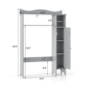 Modern Wood <b>Over</b> <b>the</b> <b>Toilet</b> Storage <b>Cabinet</b> with <b>Toilet</b> Paper Holder for Bathroom and Hotel Space Saving - Product Image 4