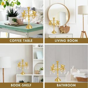 Support à bougies de luxe, élégant porte-bougie de table, décoration de table centrale, centre de table pour salle à manger, porte-bougie de mariage - Product Image 4