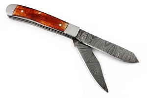 Nuevo Cuchillo Plegable de Acero Damasco Inoxidable, Cuchillo de Bolsillo Portátil de Alta Calidad para Acampar al Aire Libre, Cuchillo para Frutas, DIY Industrial OEM - Product Image 5