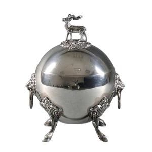 High Quality Stainless Steel Round Chafing Dish With Lid 33cm Insulated Food Warmer Casserole Modern Design Polished Finish - Product Image 4