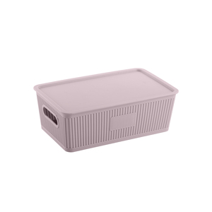 Fluted Storage Small <b>Basket</b> with Lid PP <b>Plastic</b> 3-6L Capacity Portable & Durable Eco-Friendly - Product Image 2