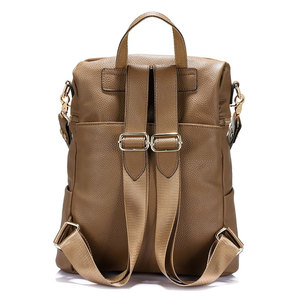 Sac à dos d'université en cuir PU, sac à bandoulière de voyage, sac à dos uni et tendance pour ordinateur portable, sacs d'école pour l'extérieur - Product Image 2