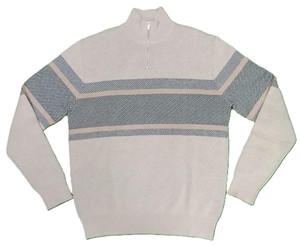 Mens Wool Cashmere Woven Jacquard Striped Crew Neck Full Sleeve Sweater Knit <b>Jumpers</b> <b>Pullover</b> - Product Image 6