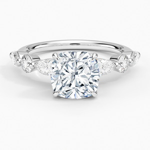 Anillo BOJ 097 con Corte Cojín, Plata 925, Halo de Piedras, Engaste de Garras, Anillo Solitario con Diamante de 2ct, Color D, VVS1, Moissanita Certificada por GRA - Product Image 1
