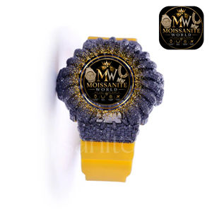 Montre unisexe haut de gamme avec cadran en diamant glacé, bracelet en acier inoxydable personnalisable, verre saphir, résistance à l'eau 10 bars, fabriquée par un fabricant - Product Image 3