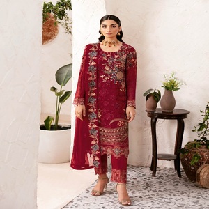 Colección de gasa de lujo, vestido de novia paquistaní, Lehnga Choli, bordado pesado, Ramsha Vol, venta completa de trajes indios paquistaníes, 2017 - Product Image 2