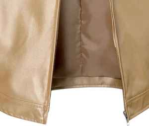 High Quality <b>Mens</b> <b>Leather</b> <b>Jacket</b> Stand Collar Front Logo Customizable Winter Casual Breathable Eco Friendly Windproof OEM <b>Jacket</b> - Product Image 5