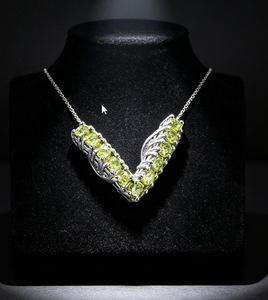 Colgante de Plata con Gema de Peridoto Art Palace, Engaste de Canal, Diseño Clásico, Unisex, Uso Diario - Product Image 1