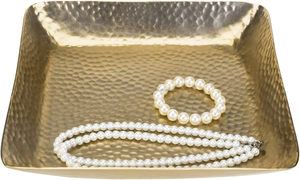 Plato de joyería de lujo de mesa cuadrada martillada en tono de latón antiguo, accesorios para servir alimentos, precio al por mayor - Product Image 4